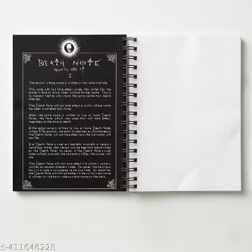 Death Note Replica Notebook – A5 Wiro Journal with Rules (200 Pages)
