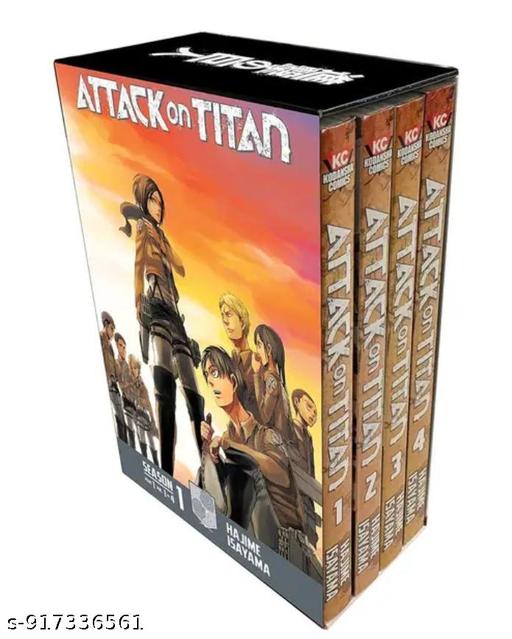 Attack on Titan Manga Season 1 Part 1 Box Set (Volumes 1–4) by Hajime Isayama – English Paperback