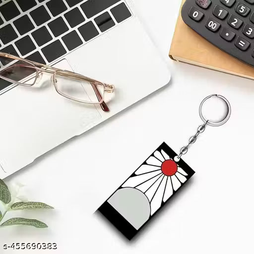 Demon Slayer Acrylic Anime Printed Keychain Set (Pack of 2) – Keyring for Bike, Scooty & Car