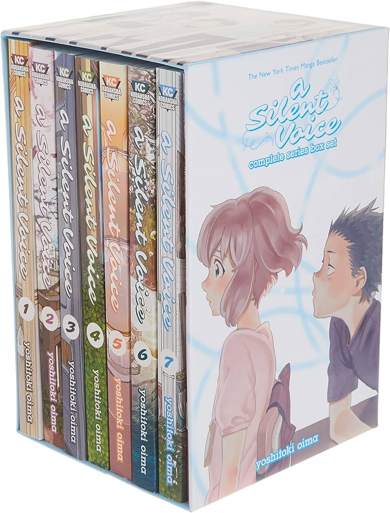 A Silent Voice Complete Manga Box Set (Volumes 1–7) by Yoshitoki Oima – English Paperback Collection