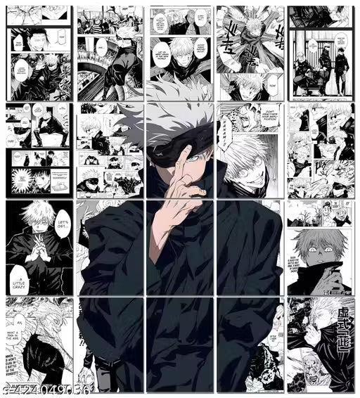 Jujutsu Kaisen Gojo Satoru Manga Panel Poster Set – Pack of 12 A4 Prints (300 GSM)
