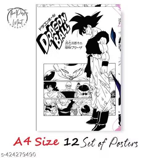 Dragon Ball Epic Manga Panel Wall Collage Kit (A4 Size, Set of 12)