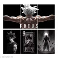 Goku Limit-Breaking Motivational Split Poster Pack – 6-Piece High-Definition A4 Wall Decor for Gym & Study
