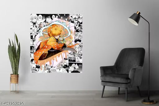 Zenitsu Thunder Breathing Manga Panel Wall Decor Pack – 12-Piece High-Definition A4 Poster Kit