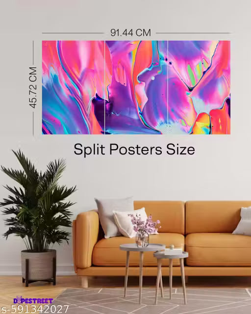 Demon Slayer Zenitsu Thunder Breathing Split Poster – Premium 48" x 18" Panoramic Wall Decor