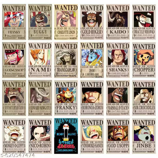 The Bounty Wall Kit: 24-Piece One Piece Anime Poster Set (4x6 Inch)