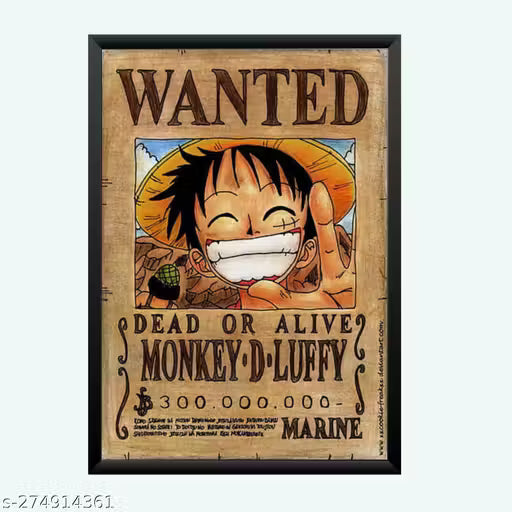 One Piece Luffy Bounty Poster Photo Frame (5x7 Inch) – Anime Wall & Desk Decor