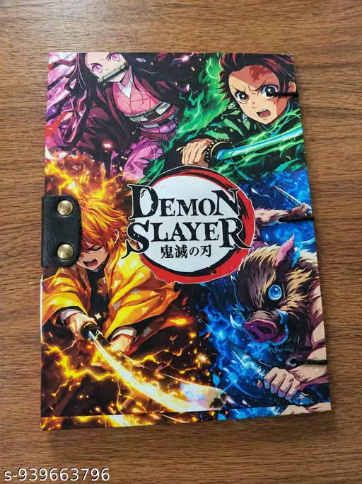 Demon Slayer Printed B6 Hardcover Journal with Lock Clasp by Desi Craft Hub (200 Pages)