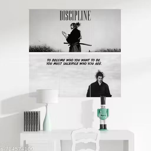 Discipline Motivational Wall Poster Set – Pack of 6 A4 Split Design Art Prints (300 GSM, Unframed)