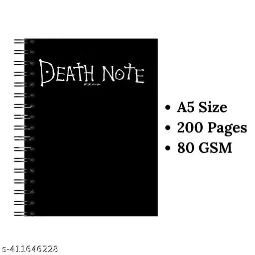 Death Note Replica Notebook – A5 Wiro Journal with Rules (200 Pages)