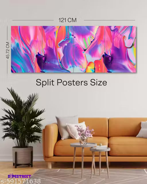 Luffy Gear 5 Anime Wall Poster Frame, 300 GSM premium matte paper 48 x 18 inch A3| Premium A3 Split Poster for Living Room, Bedroom, Workspace, Office Wall Art Decor