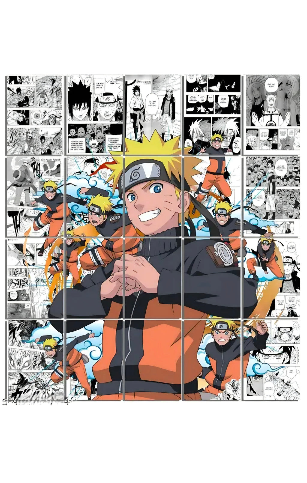 Naruto Uzumaki Manga Panel Poster Set – Pack of 12 A4 Art Prints (300 GSM, Unframed)