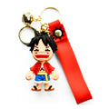 One Piece Monkey D. Luffy Premium Anime Keychain – PVC Figure Keyring with Leather Strap
