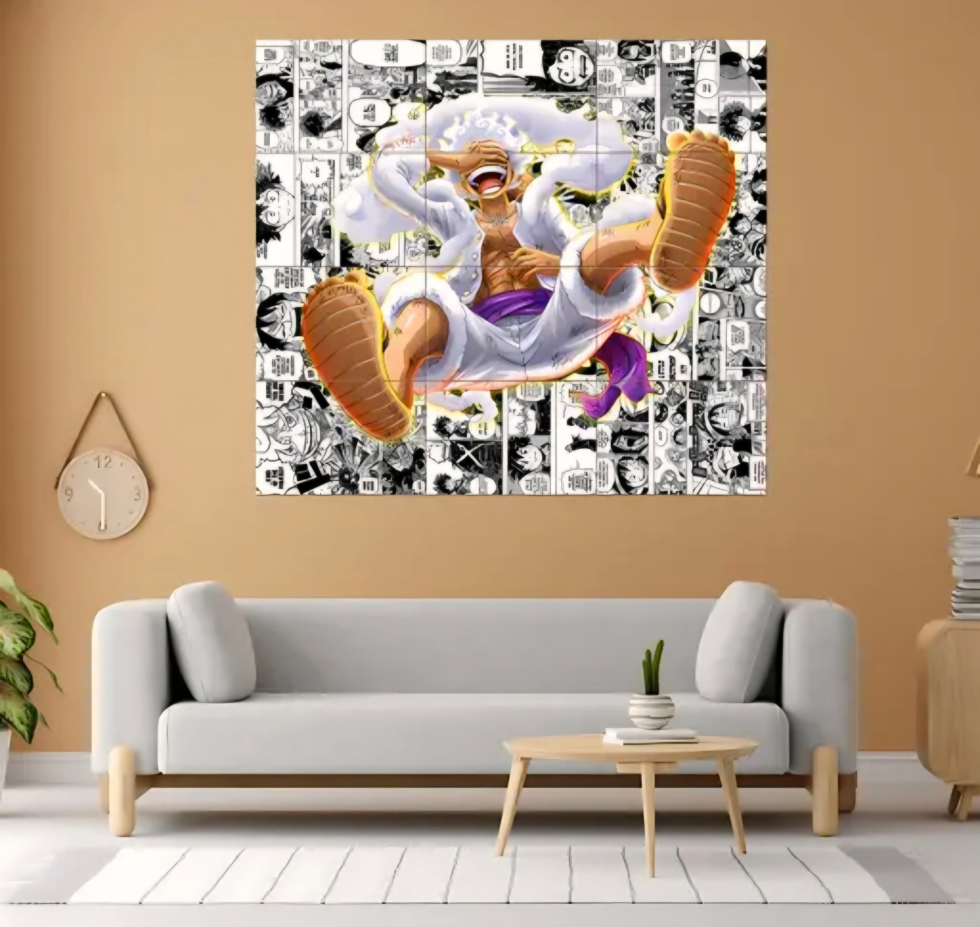 Luffy Gear 5 Anime Wall Art Poster Set of 12 | A4 Manga Style Panels | HD Quality Multicolor Room Decor