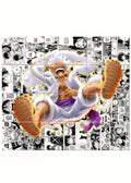 Luffy Gear 5 Anime Wall Art Poster Set of 12 | A4 Manga Style Panels | HD Quality Multicolor Room Decor