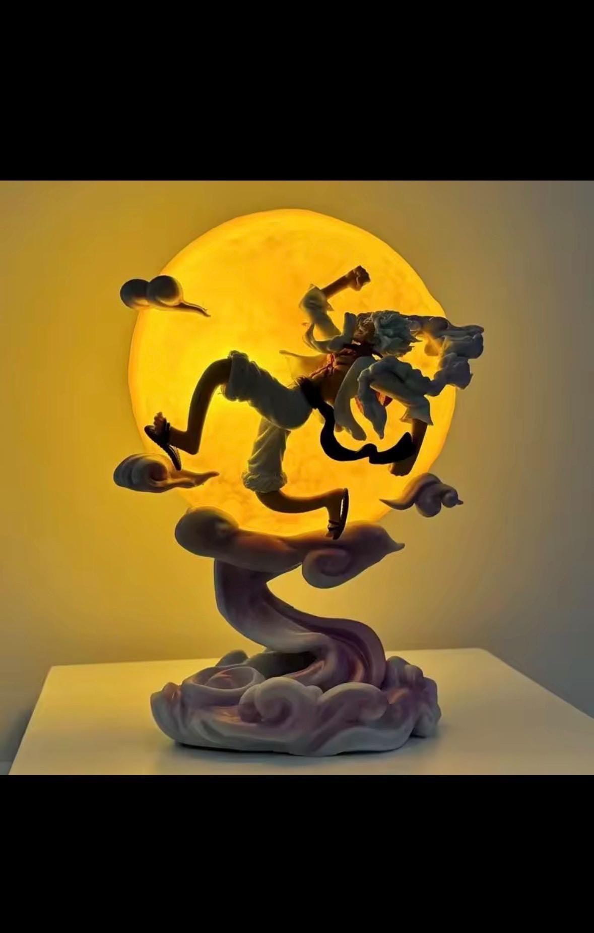 Monkey D. Luffy Gear 5 LED Moon Lamp Figure – One Piece Nika Collectible