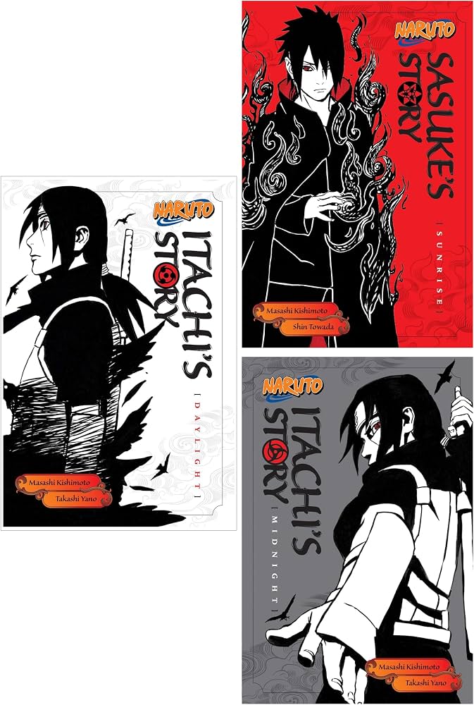Naruto Light Novel Set: Itachi's Story (Daylight & Midnight) + Sasuke's Story (Sunrise) by Masashi Kishimoto & Takashi Yano – English Paperback