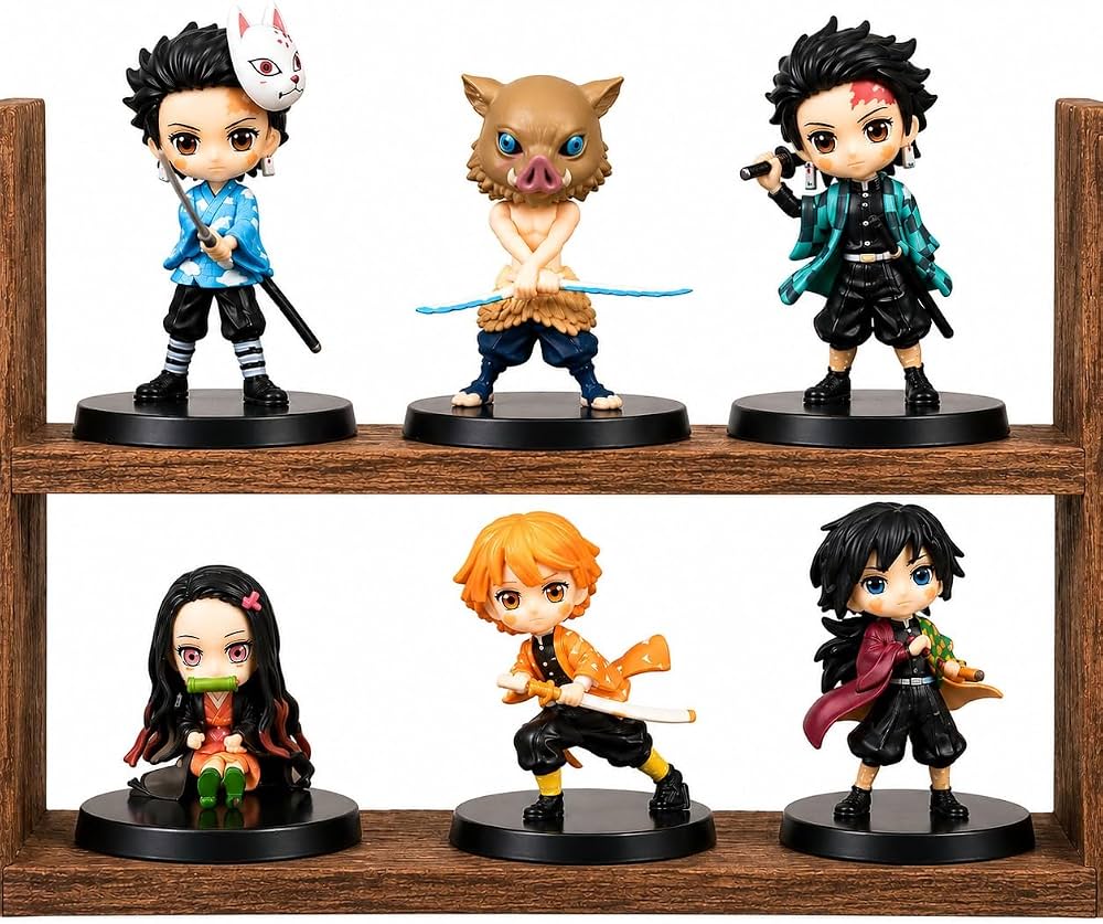 Demon Slayer Mini Action Figures Set of 6 (7cm) – Tanjiro, Nezuko, Zenitsu, Inosuke & Giyu