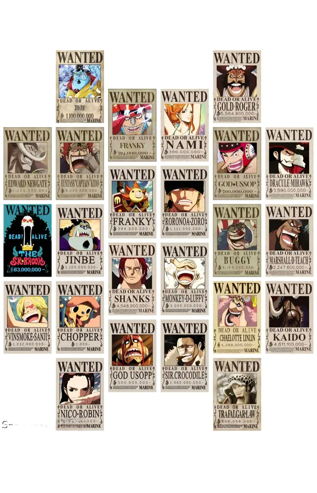 The Bounty Wall Kit: 24-Piece One Piece Anime Poster Set (4x6 Inch)