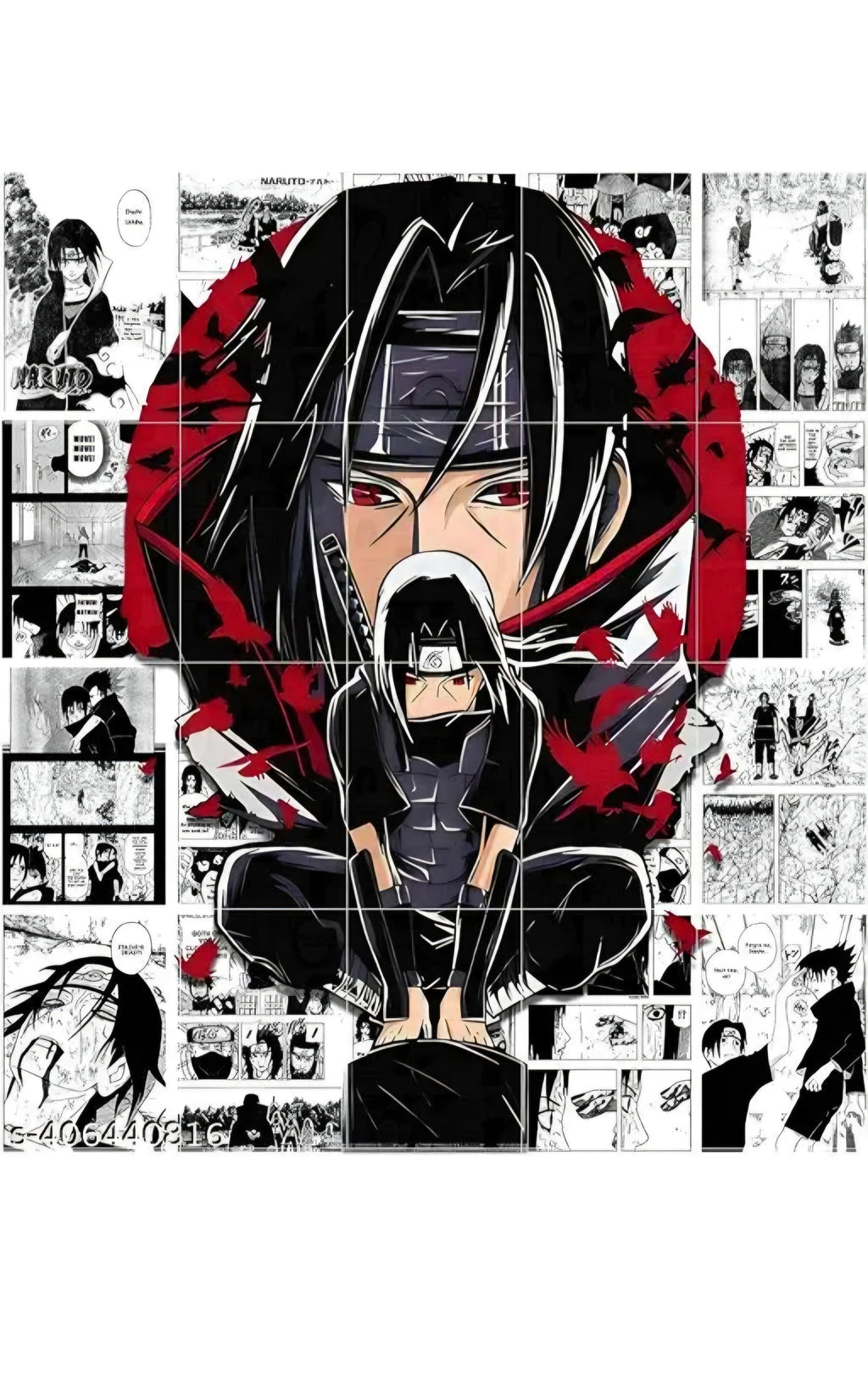Naruto Itachi Uchiha Manga Panel Wall Art Set – 12 Unframed A4 Anime Posters (300 GSM)