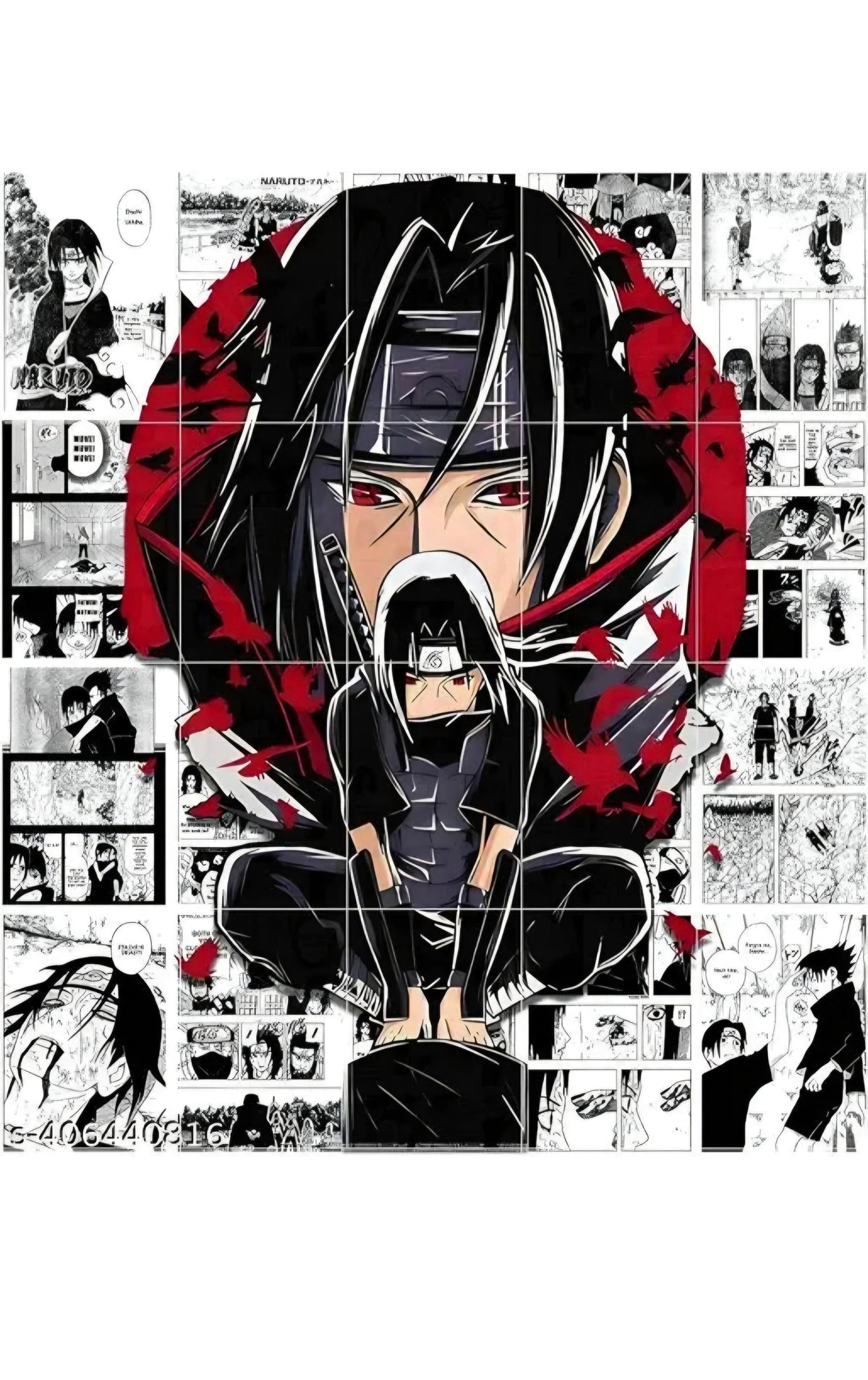 Naruto Itachi Uchiha Manga Panel Wall Art Set – 12 Unframed A4 Anime Posters (300 GSM)