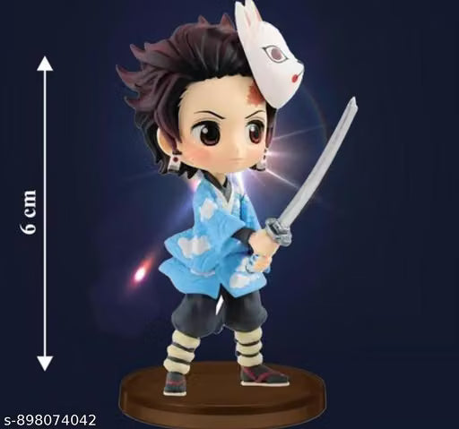 Demon Slayer Mini Action Figures Set of 6 (7cm) – Tanjiro, Nezuko, Zenitsu, Inosuke & Giyu